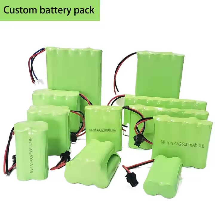 NiMH battery Pack 100-13000mah 2.4V 3.6V 4.8V 6V 7.2V 8.4V 9.6V 10.8V 12V 13.2V 14.4V 18V 24V AA AAA C D SC F Batter-Custom Battery Packs