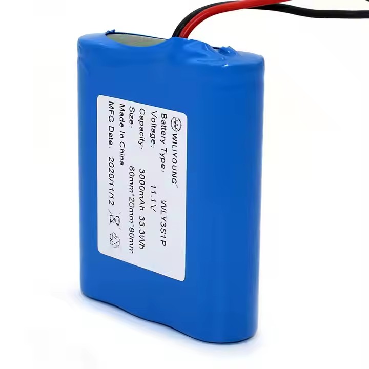 Rechargeable lithium ion battery 3S1P 11.1V 12v 18650 battery pack 3000mah-Custom Battery Packs