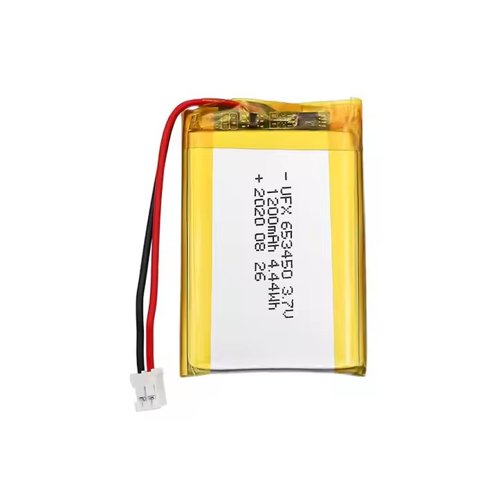 Li-ion Polymer Battery Pack Customized Rechargeable Battery UFX 653450 1200mAh 3.7V Rechargeable Lithium-polymer Battery Pack-Custom Battery Packs