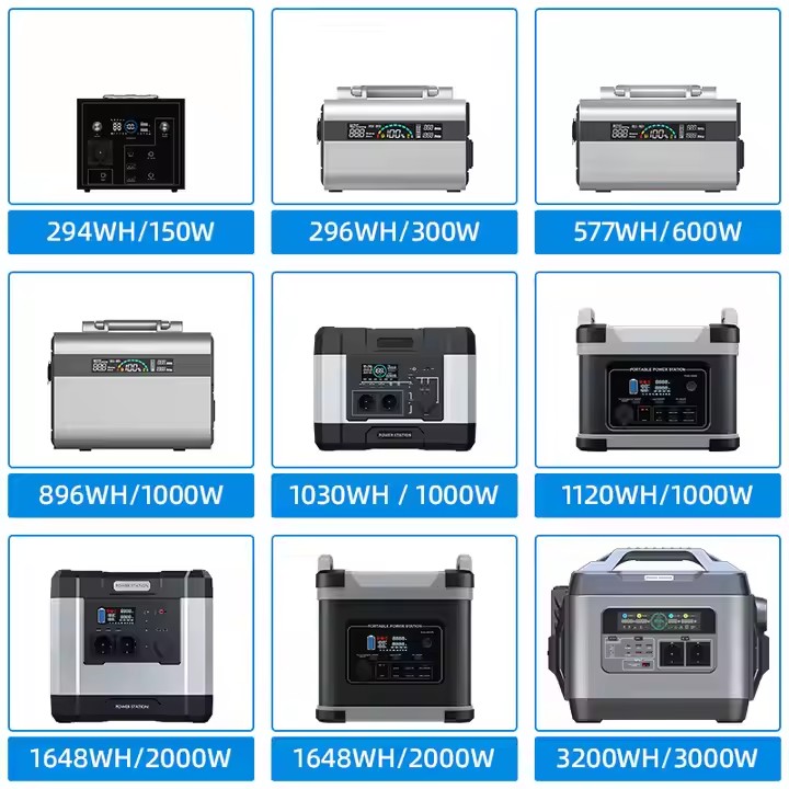 Outdoor Camping Lifepo4 Lithium Battery 300W 600W 1000W 2000W Wireless Portable AC Power Stations With Solar Panels-Custom Battery Packs