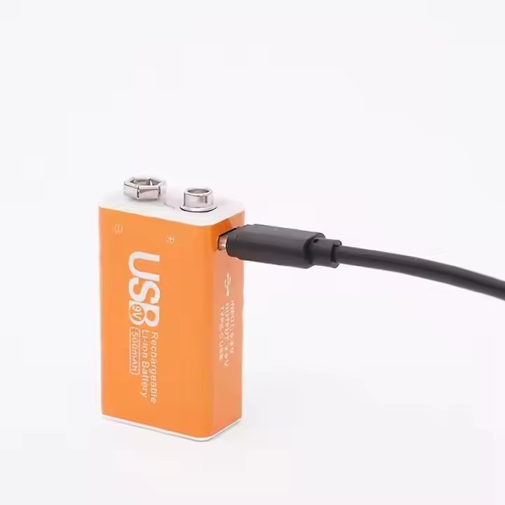 9V 1000mAh USB Type-C Li-ion Battery 9v Usb Rechargeable Battery with Type c Charging Cable-Custom Battery Packs